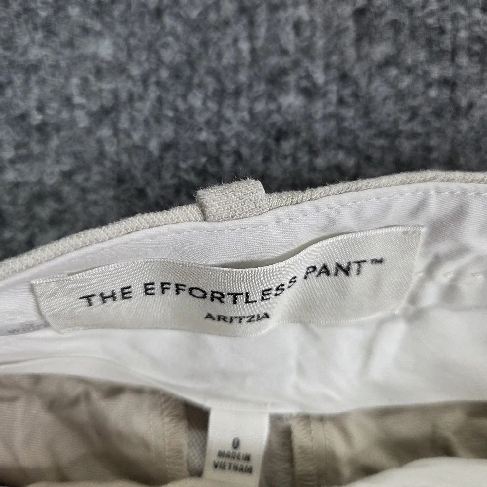 Aritzia Pants Womens 0 Beige Effortless Pant Linen Lyocell Wide Leg Twill